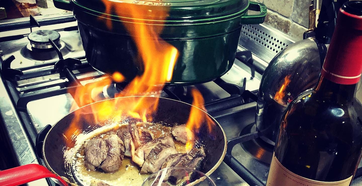 Magret de canard flambé au cognac